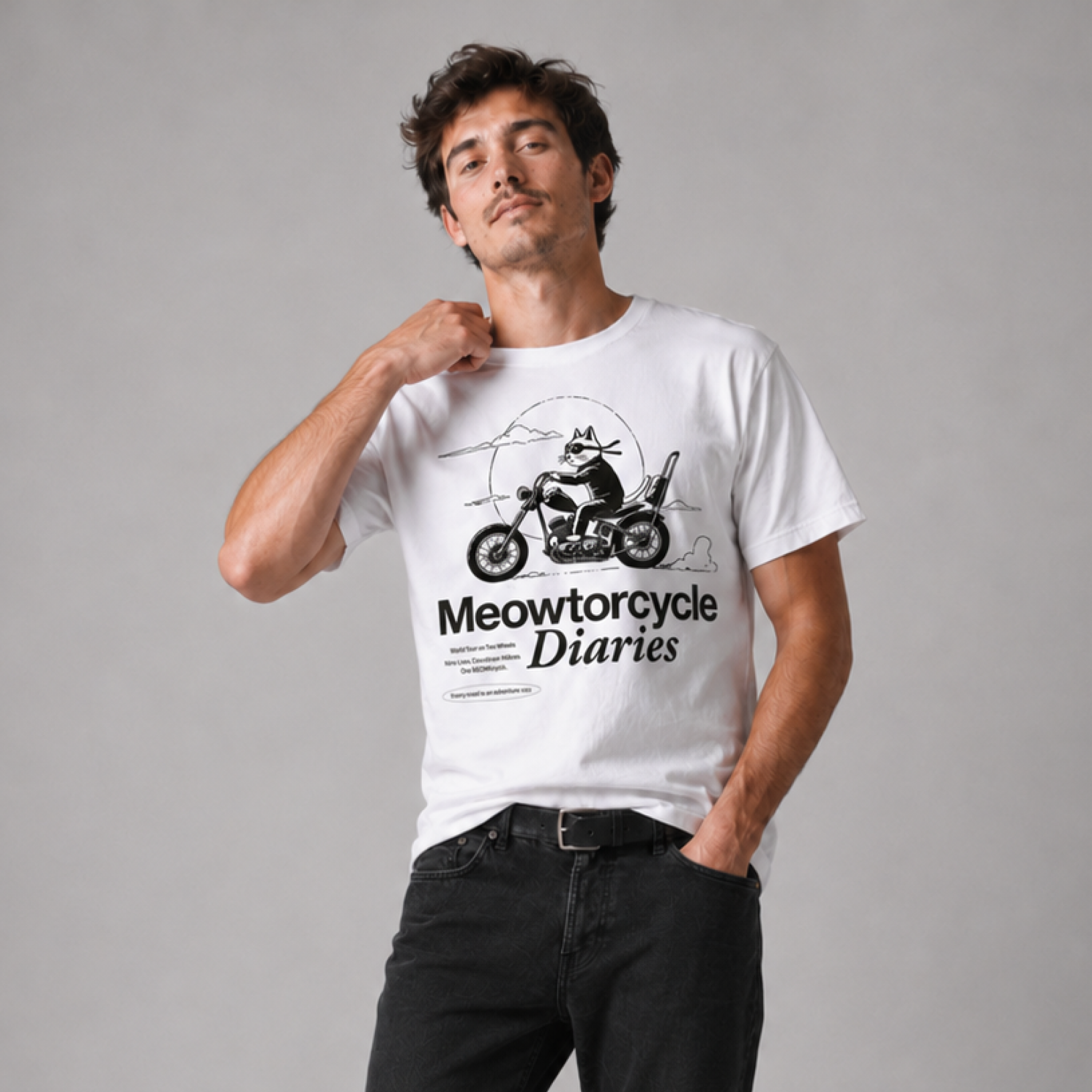 Meowtorcycle Diaries / Men's Tee