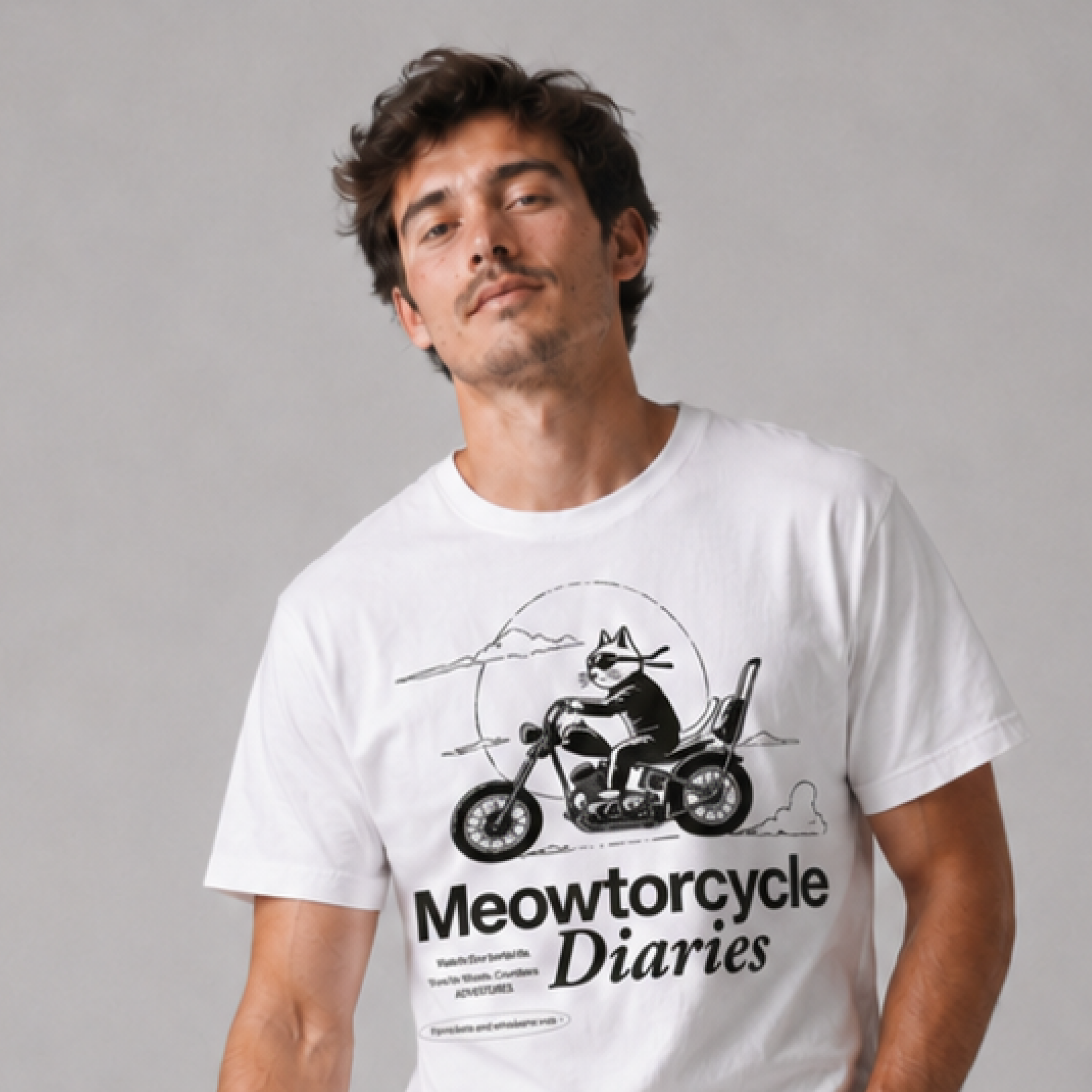 Meowtorcycle Diaries / Men's Tee