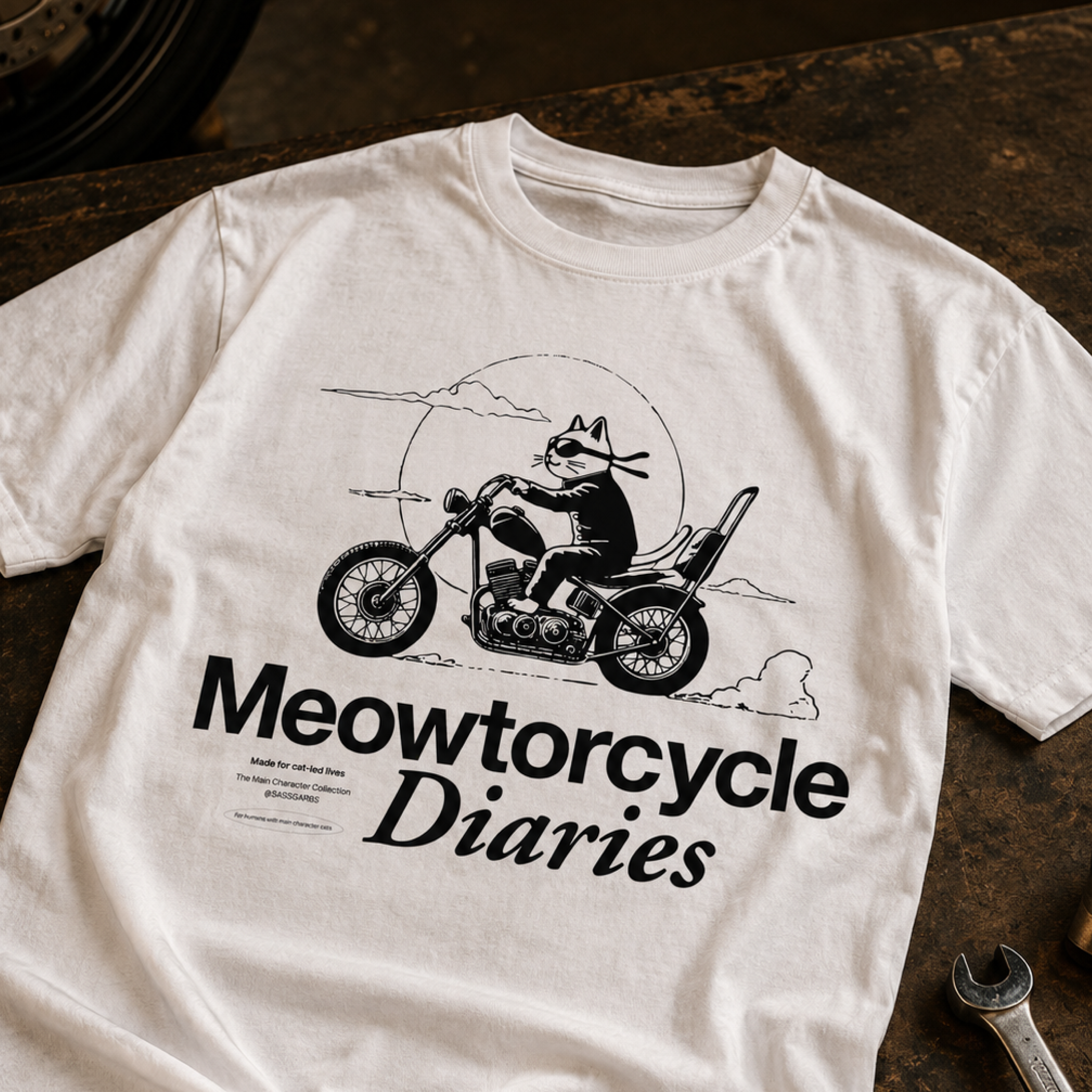 Meowtorcycle Diaries / Men's Tee
